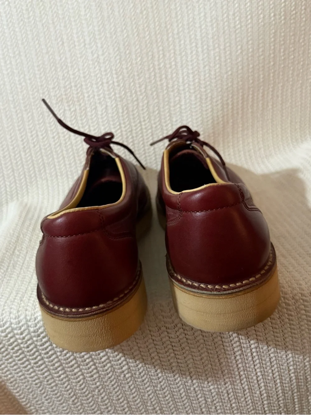 Vintage L.L.Bean Men’s 9N Burgundy Leather Oxford Shoes Vibram Sole